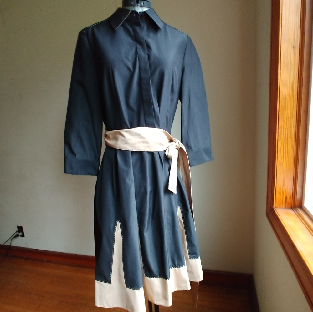 Per Se Long Sleeve Midi Dress With Wide Flare 8